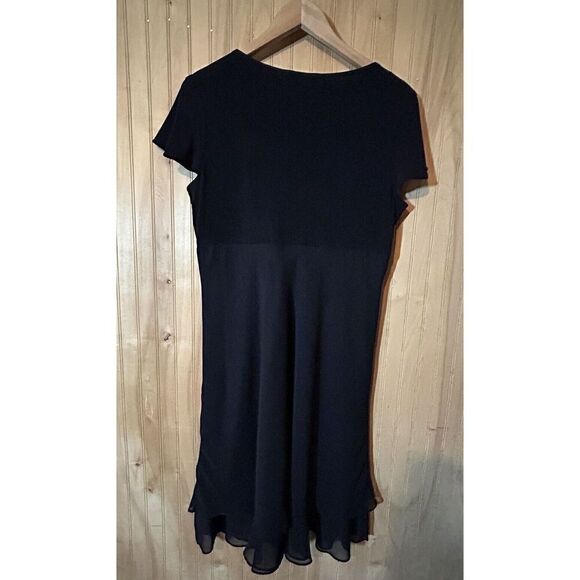 R&M Richards Women's 14 Black Dress with Bow and Rhinestone Detail - Picture 2 of 3